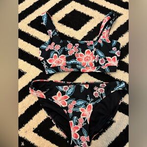 Black floral bikini